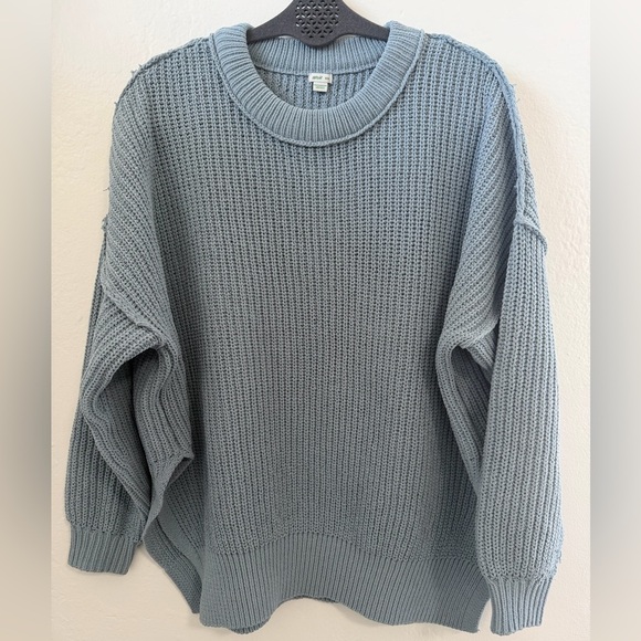 aerie Sweaters - Aerie Oversized Blue Knit Sweater Slouchy Cozy Medium